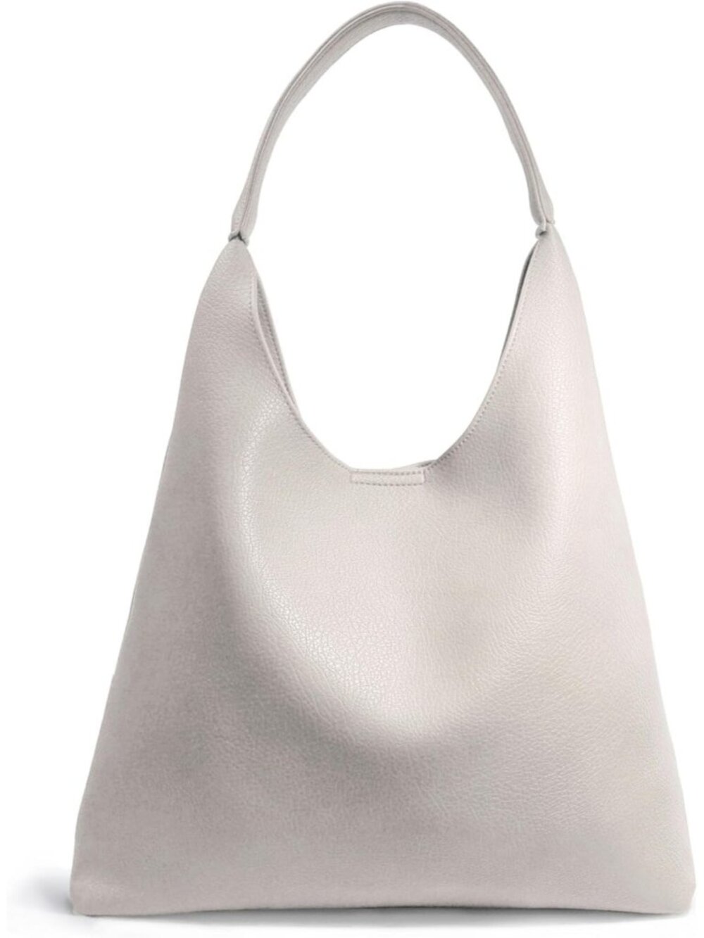 Women's Beige Soft Vegan Leather Hobo Shoulder Bag Slouchy Tote Purse